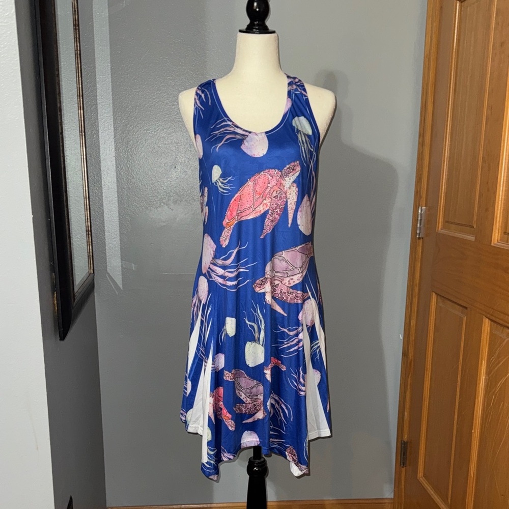 India Boutique Blue and Pink Sea Life Swim Coverup